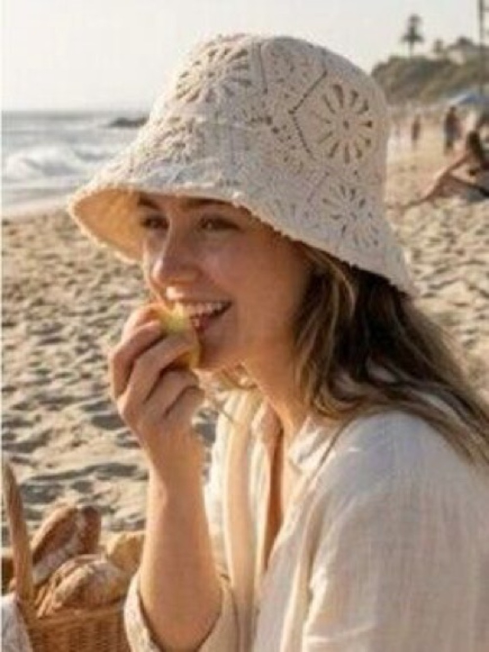 House of Harlow 1960 Crochet Lace Bucket Hat NWT